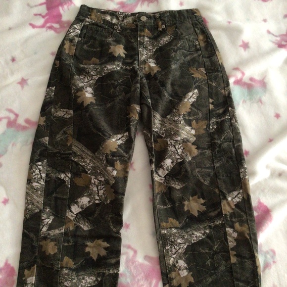 Camouflage Style Wide Leg Jeans - Picture 1 of 2